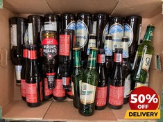 24 X BOTTLES OF ASSORTED LAGER/BEER/ALE TO INCLUDE PETRUS DUBBEL ALE 330ML