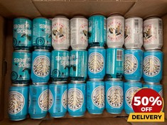 24 X CANS OF ASSORTED BEERS / ALES TO INCLUDE ROSA BLANCA MALLORCA 1927 BEER 330ML