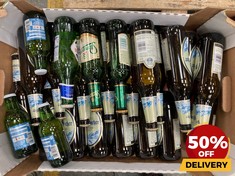 24 X BOTTLES OF ASSORTED BEERS/ LAGERS TO INCLUDE PERONI NASTRO AZZURRO BEER 330ML