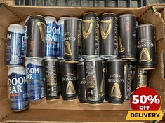 24 X CANS OF ASSORTED STOUT/ALES TO INCLUDE GUINNESS DRAUGHT STOUT 440ML