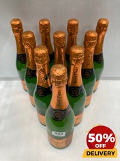 10 X BOTTLES OF BUCKS FIZZ SPARKLING ORANGE COCKTAIL 75CL