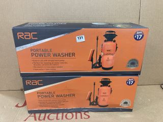 2 X RAC PORTABLE POWER WASHERS (NEW BOXED)