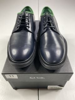 PAUL SMITH MENS SHOE RUTFORD DRK NAVY GREEN TOPLINE, SIZE-6, 100% COW LEATHER UPPER/RUBBER SOLE -RRP £365