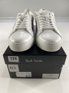 PAUL SMITH MENS SHOE BASSO WHITE MUL STR, SIZE-11, MENS SHOE 100% COW LEATHER UPPER/RUBBER SOLE -RRP £235