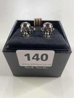 PAUL SMITH MEN'S CUFFLINK SKULL. MADE FROM: 70 COPPER 30 ZINC WITH 100% STONE PLATED. RRP: £100