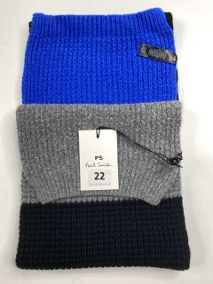 PAUL SMITH MEN'S SCARF 3 BLOCK. MADE FROM: 100% LAMBSWOOL KNITTED. RRP: £85