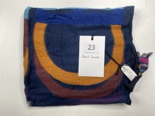 PAUL SMITH MEN'S SCARF PEACE. MADE FROM: 35% VISCOSE 17% ACRYLIC 15% MODAL 15% COTTON 7% MOHAIR 7% POLYAMIDE 4% WOOL. RRP: £180