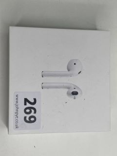 APPLE AIRPODS (2ND GENERATION) WITH CHARGING CASE) EARBUDS IN WHITE: MODEL NO A2032 A2031 A1602 (WITH BOX & CHARGE CABLE)  [JPTN40986]