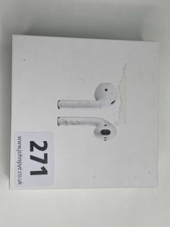 APPLE AIRPODS EARBUDS IN WHITE: MODEL NO A2032 A2031 A1602 (WITH BOX & CHARGE CABLE)  [JPTN40981]