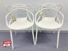 2 X DINING CHAIRS MASTERS BY PHILIPPE STARCK FOR KARTELL COLOUR WHITE.