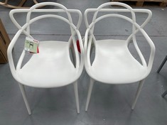 2 X DINING CHAIRS MASTERS BY PHILIPPE STARCK FOR KARTELL COLOUR WHITE.