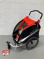 BURLEY CUB X KIDS BIKE TRAILER, UNISEX, ATOMIC RED, NO INFO .