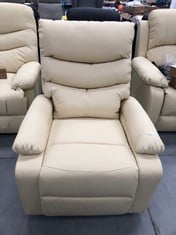 ASTAN CREAM-COLOURED SELF-HELP AND MASSAGE CHAIR (WITH A TEAR IN THE BACK).