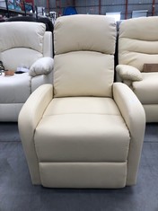 ASTAN MANUAL RECLINING CREAM ARMCHAIR (WITH SIDE SEAMS).