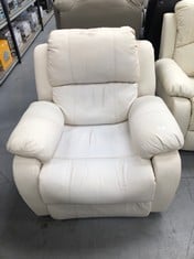 ASTAN CHAIR WHITE COLOUR MANUAL RECLINING AND MASSAGE ( DIRTY AND BROKEN ) .