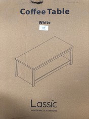 COFFEE TABLE WITHOUT SLIDING TOP IN WHITE.