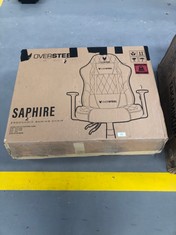 OVERSTEEL - SAPHIRE PROFESSIONAL GAMING CHAIR WATERPROOF FABRIC, HEIGHT ADJUSTABLE, 135� RECLINING BACKREST, GAS SPRING CLASS 3, UP TO 120KG, COLOUR GREY/BLACK (MAY BE BROKEN OR INCOMPLETE).