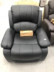 NALUI CHAIR BLACK COLOUR MANUAL RECLINING AND MASSAGE (BROKEN AT THE BACK).