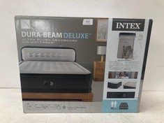 INTEX 64448, INFLATABLE MATTRESS WITH DURA-DEAM ULTRA PLUSH HEADBOARD.