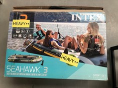 INTEX 68380NP - SEAHAWK 3 INFLATABLE BOAT WITH ALUMINIUM OARS 295 X 137 X 43 CM.