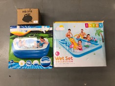 3 X MISCELLANEOUS ITEMS FOR OUTDOOR ACTIVITIES INCLUDING INTEX POOL .