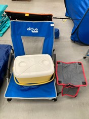 3 X CAMPING ITEMS INCLUDING COOLER YELLOW COLOUR.