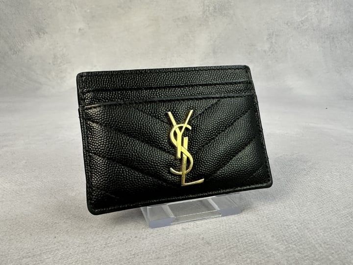 Yves Saint Laurent Classic YSL Chevron Leather Card Holder (VAT ONLY PAYABLE ON BUYERS PREMIUM)