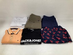 6 X JACK&JONES GARMENTS VARIOUS SIZES AND MODELS INCLUDING ORANGE POLO SHIRT SIZE L - LOCATION 18A.