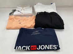 5 X JACK & JONES CLOTHING VARIOUS SIZES AND STYLES INCLUDING ORANGE T-SHIRT SIZE - L LOCATION 7A.