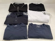 6 X ARMANI CLOTHING ITEMS VARIOUS SIZES AND MODELS INCLUDING BLACK POLO SHIRT SIZE - XL LOCATION 31A.