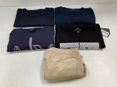 5 X ARMANI CLOTHING ITEMS VARIOUS SIZES AND MODELS INCLUDING BLUE T-SHIRT SIZE - XS LOCATION 31A.