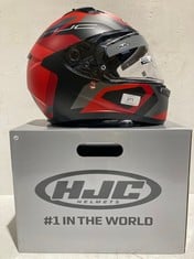 MOTORBIKE HELMET HJC HELMETS MODEL C10 RED GREY AND BLACK COLOUR SIZE M - LOCATION 1B.