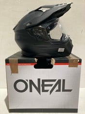 O'NEAL | MOTORBIKE HELMET | ENDURO TOURING ADVENTURE STREET | GOOD FIT, PINLOCK AND BLUETOOTH, INTEGRATED VISOR, ECE 22.05 | HELMET D-SRS SOLID V.24 | ADULT | BLACK | SIZE M - LOCATION 1B.