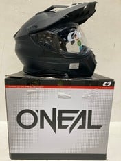 O'NEAL | MOTORBIKE HELMET | ENDURO TOURING ADVENTURE STREET | GOOD FIT, PINLOCK AND BLUETOOTH, INTEGRATED VISOR, ECE 22.05 | HELMET D-SRS SOLID V.24 | ADULT | BLACK | SIZE S - LOCATION 5B.