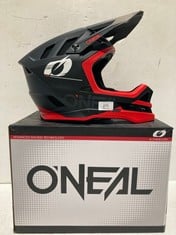 ONEAL HELMET MODEL BLADE POLYACRYLITE HELMET HAZE V.23 COLOUR RED AND BLACK SIZE L - LOCATION 5B.