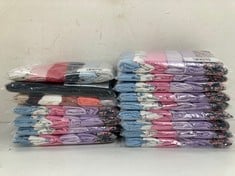 16 X ESSENTIALS BIKINI STYLE COTTON BIKINI BOTTOMS, 6 PACK VARIOUS STYLES INCLUDING BLUE/WHITE/FLORAL/LILAC/LILAC/BLACK FLORAL/STRIPES/PINK, VARIOUS SIZES - LOCATION 33B.