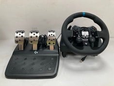 LOGITECH G923 STEERING WHEEL AND PEDAL SET FOR XBOX X, XBOX ONE, PC, BLACK - LOCATION 45B.