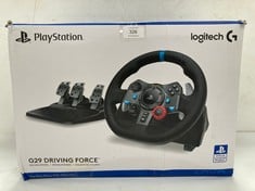 LOGITECH G29 DRIVING FORCE RACING WHEEL AND PEDALS, FORCE FEEDBACK, ANODISED ALUMINIUM, SHIFT PADDLES, EU PLUG, PS5, PS4, PC, MAC, F1 23 & GRAN TURISMO 7 COMPATIBLE, BLACK - LOCATION 49B.