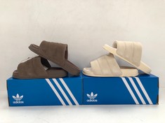 2 X FLIP FLOPS ADIDAS ADILETTE ESSENTIAL W MODELS IE9649 AND IE9648, SIZE 42 BOTH - LOCATION 18B.