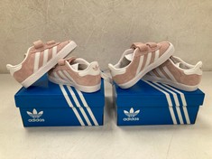 2 X ADIDAS GAZELLE CF I PINK SHOES SIZE 23 1/2 - LOCATION 2B.