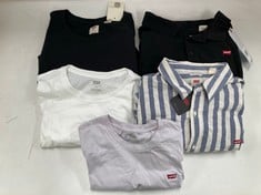 5 X LEVIS GARMENTS VARIOUS MODELS AND SIZES INCLUDING LILAC T-SHIRT SIZE S- LOCATION 37A.