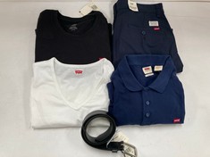 5 X LEVIS GARMENTS VARIOUS MODELS AND SIZES INCLUDING BELT BLACK COLOUR- LOCATION 37A.