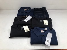 6 X LEVIS GARMENTS VARIOUS MODELS INCLUDING BLACK POLO SHIRT SIZE M-LOCATION 45A.