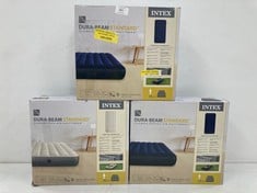 3 X INTEX DURA-BEAM STANDARD MATTRESSES VARIOUS MODELS INCLUDING SINGLE-HIGH AND CLASSIC DOWNY - LOCATION 36B.