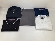 5 X TOMMY HILFIGER CLOTHING VARIOUS SIZES AND STYLES INCLUDING BLACK POLO SHIRT SIZE L - LOCATION 50A.