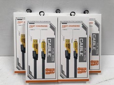 5 X USB A TO LIGHTNING/TYPE-C S TO LIGHYNING/TYPE-C FLAT WIRE CABLES