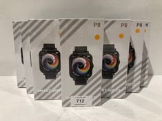 7 X SMARTWATCH JQQJ MODEL P8 ORANGE (SEALED) - LOCATION 46C.