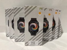 7 X SMARTWATCH JQQJ MODEL P8 ORANGE (SEALED) - LOCATION 46C.