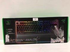 RAZER HUNTSMAN V2 ANALOG - PREMIUM GAMING KEYBOARD WITH OPTICAL ANALOG SWITCHES (WRIST REST, DIGITAL ROTARY CONTROL, 4 MEDIA KEYS, RGB CHROMA) (LETTER "A" IS MISSING)ENGLISH KEYBOARD - BLACK - 42C LO