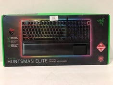 RAZER HUNTSMAN ELITE MECHANICAL GAMING KEYBOARD WITH OPTOMECHANICAL LINEAR SWITCHES, FUNCTIONAL ROTARY CONTROL, ILLUMINATED PALM REST, RGB CHROMATIC LIGHTING, US LAYOUT, BLACK - LOCATION 42C.